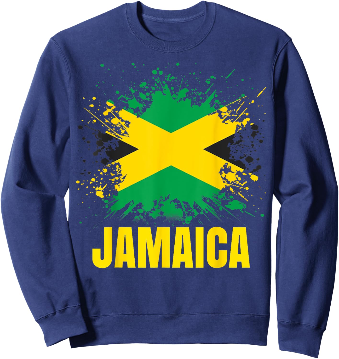 Vintage Jamaica Jamaican Flag Pride Gift Sweatshirt - Sweatshirt | Navy