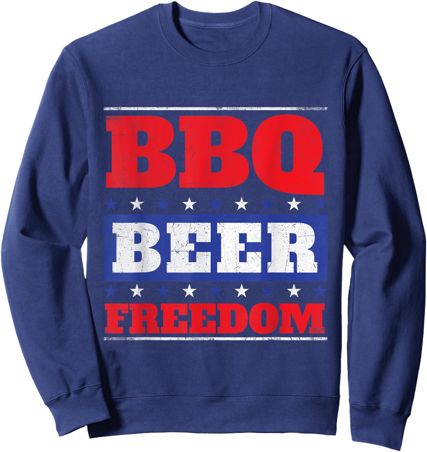 BBQ Beer Freedom - Grill Barbecue Grilling BBQ Lover Sweatshirt - Sweatshirt | Navy