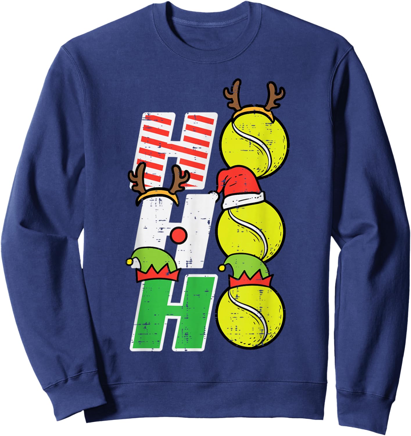 Christmas Tennis Ho Ho Ho Funny Xmas Sports Men Women Kids Sweatshirt - Sweatshirt | Navy