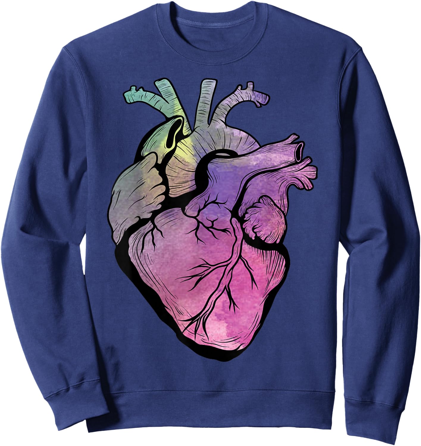 Beautiful Real Human Heart Graphic Medical Anatomical Cool Sweatshirt - Sweatshirt | Navy