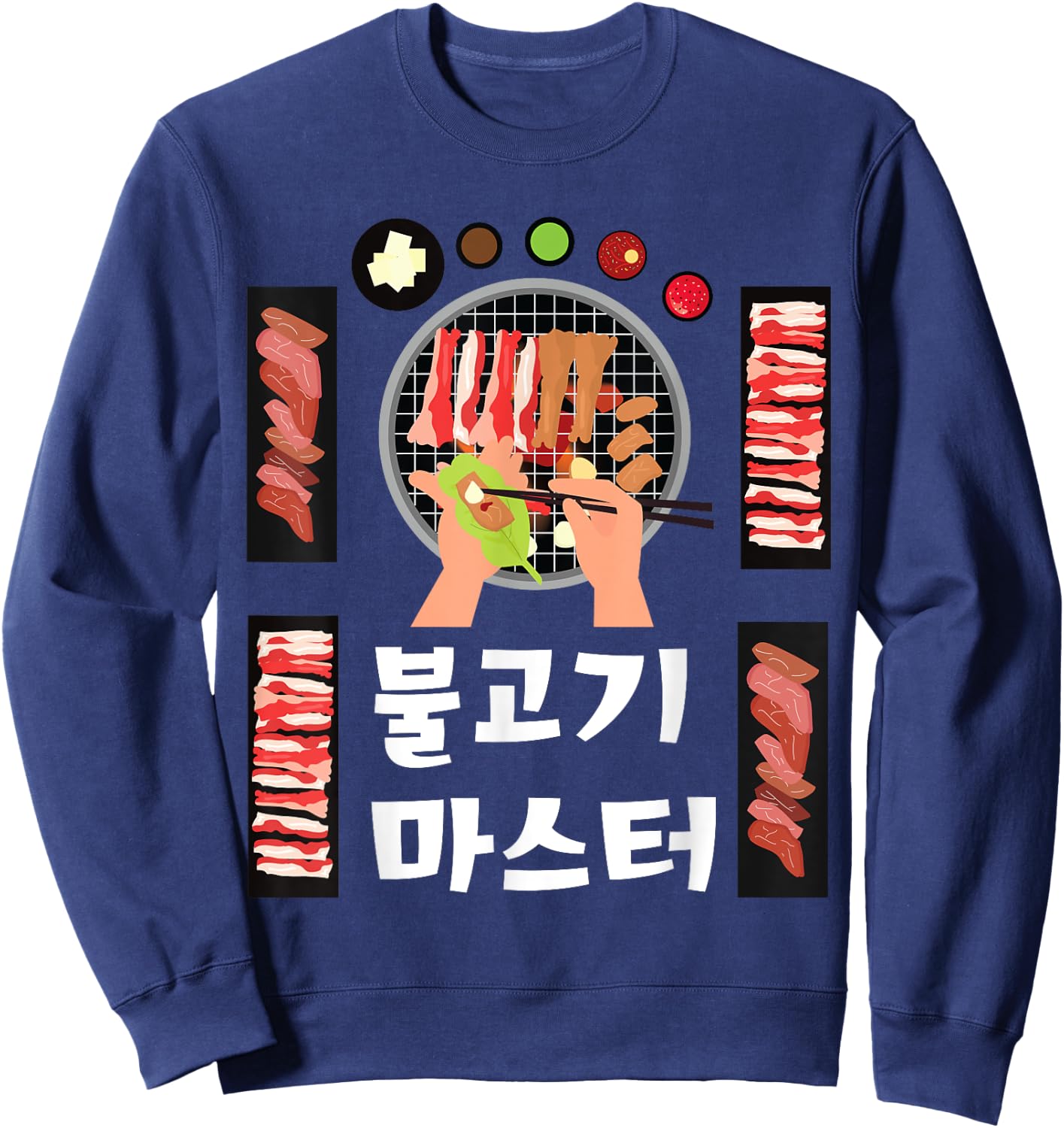 Bulgogi Hangul KBBQ Sweatshirt - Sweatshirt | Navy