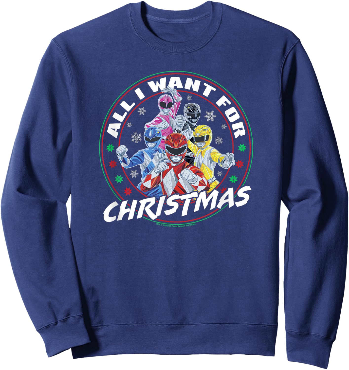 Power Rangers Christmas All I Want For Sweatshirt - Sweatshirt | Navy