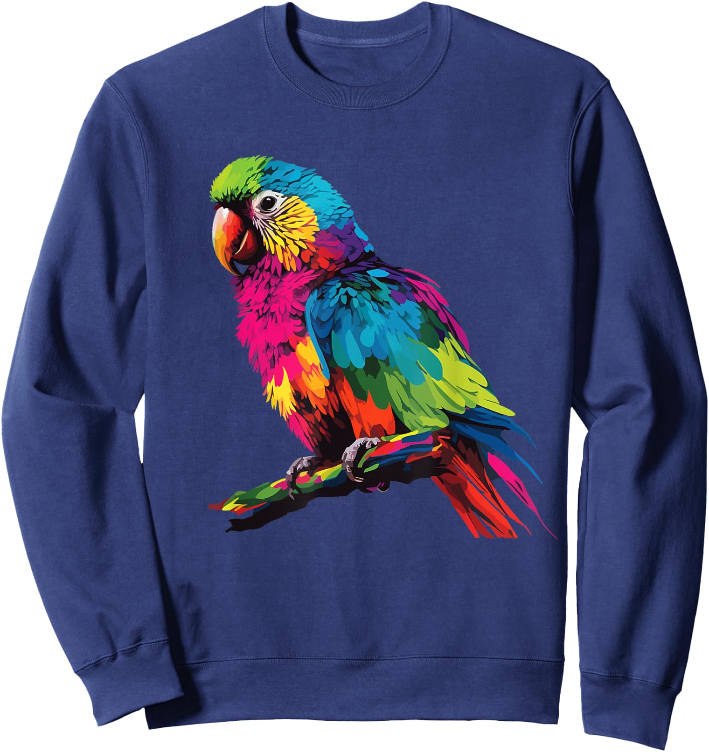 colorful scarlet Macaw parrot bird for lover Birdwatching Sweatshirt - Sweatshirt | Navy