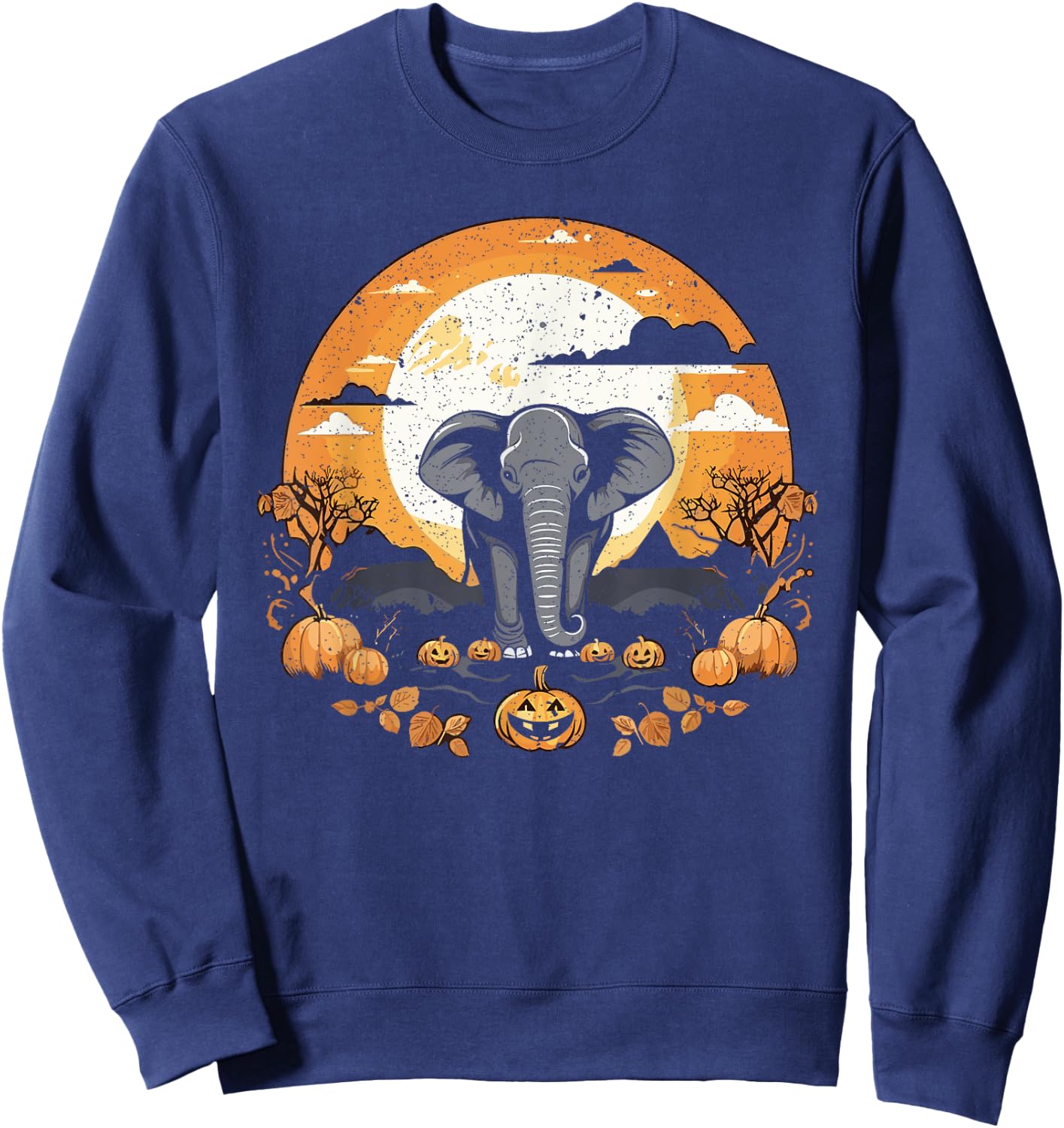 Elephant Halloween Safari Trick Or Treat Spooky Animal Sweatshirt - Sweatshirt | Navy