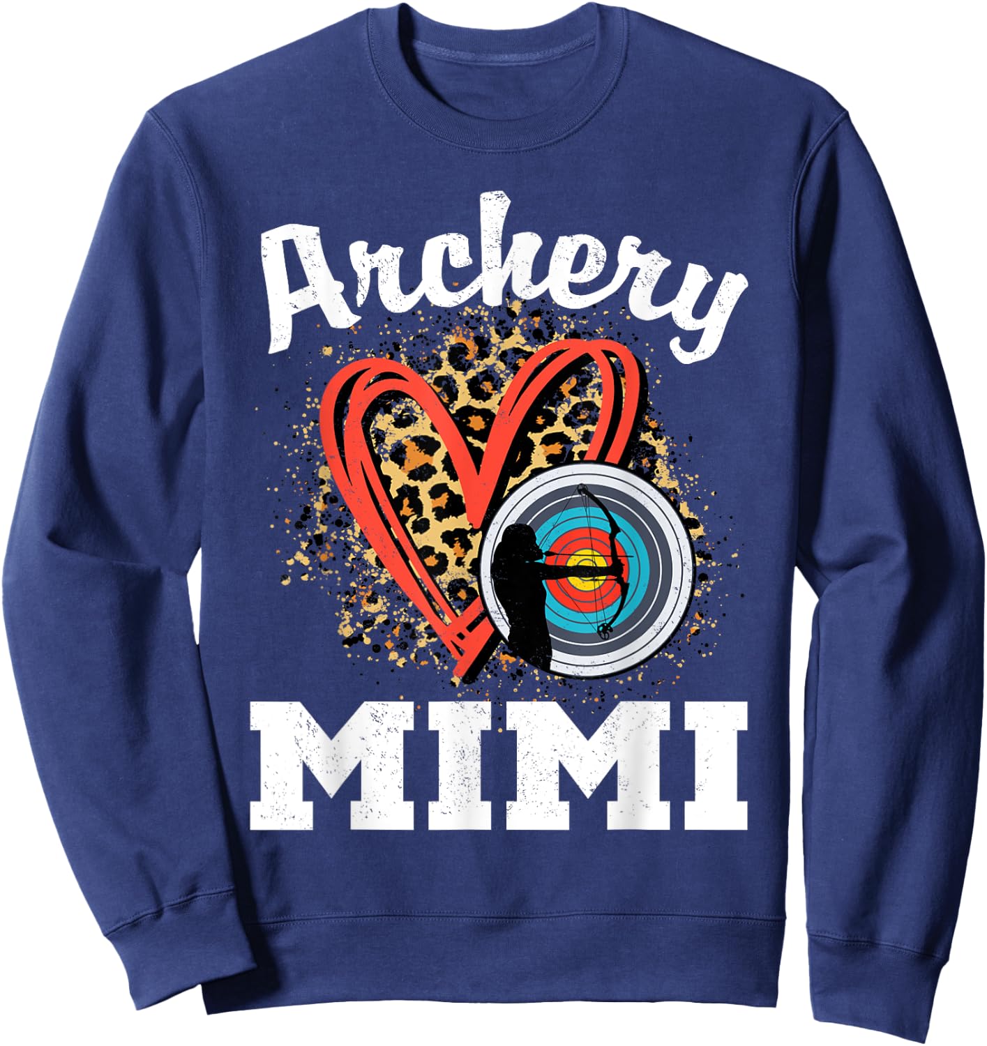 Archery Mimi Leopard Heart Grandma Sweatshirt - Sweatshirt | Navy