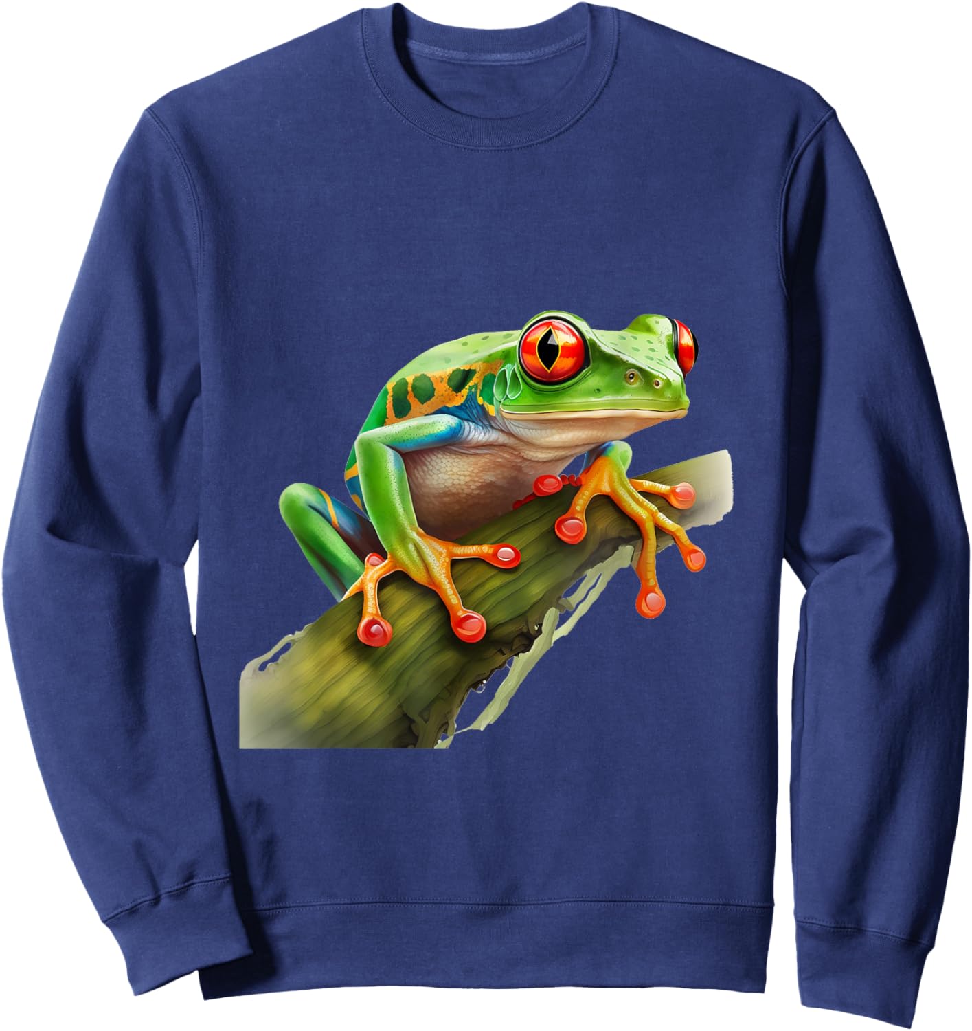 Green Body Frog Rainforest Amphibian Red Eyed Tree Frog Sweatshirt - Sweatshirt | Navy