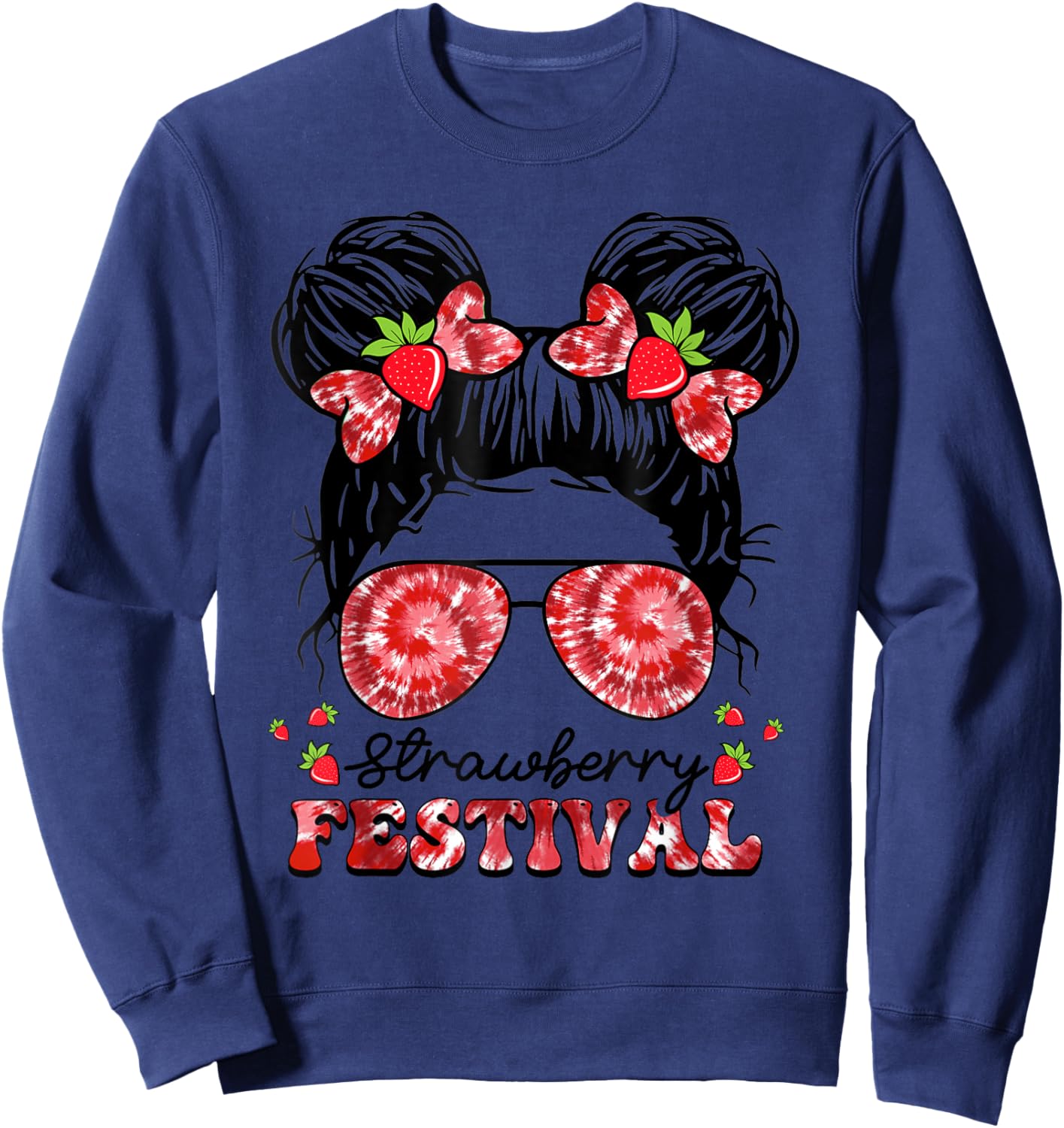 Strawberry Festival Fruit Lover Strawberries Girl Cute Women Sweatshirt - Sweatshirt | Navy