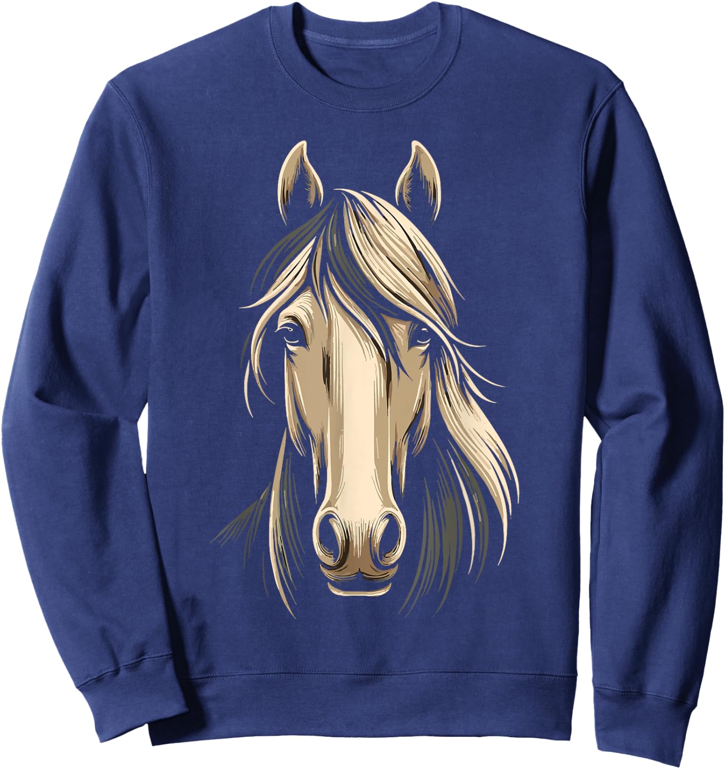 Horse Face Men Women kids Horse Lover Sweatshirt - Sweatshirt | Navy