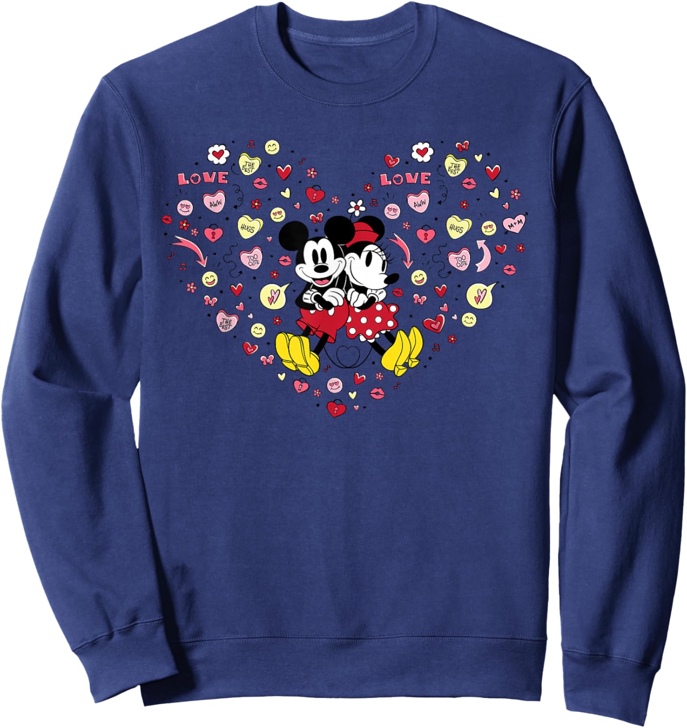 Disney Mickey & Minnie Heart of Love Valentine’s Day Retro Sweatshirt - Sweatshirt | Navy