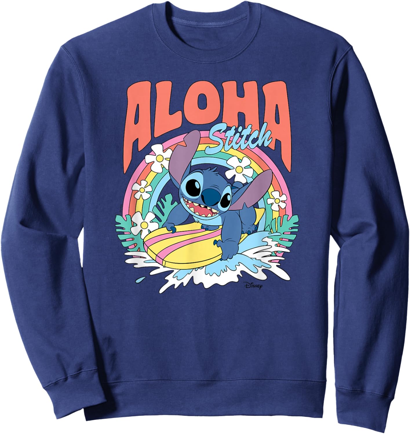 Lilo & Stitch - Stitch Aloha Surfing Sweatshirt - Sweatshirt | Navy