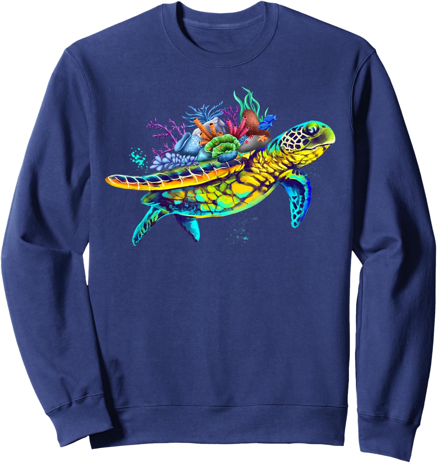 Save The Sea Turtles Funny Environmental Turtle Lover Outfit Sweatshirt - Sweatshirt | Navy