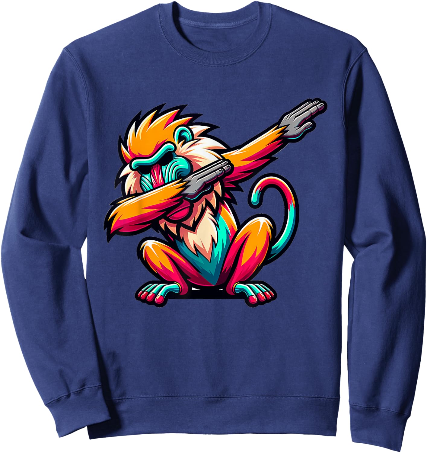 Dabbing Baboon Sweatshirt - Sweatshirt | Navy