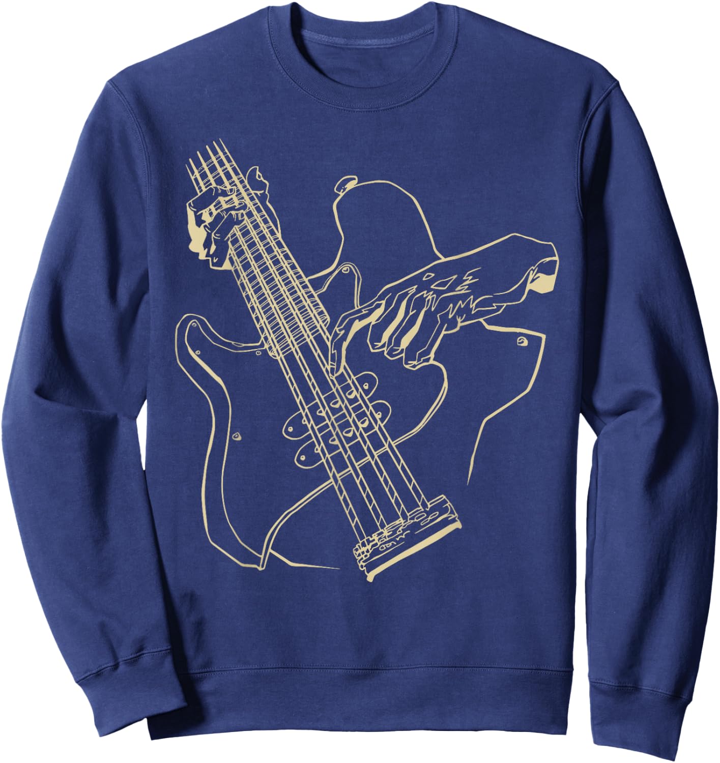 Graphic Bass Guitar Bass Player Sweatshirt - Sweatshirt | Navy