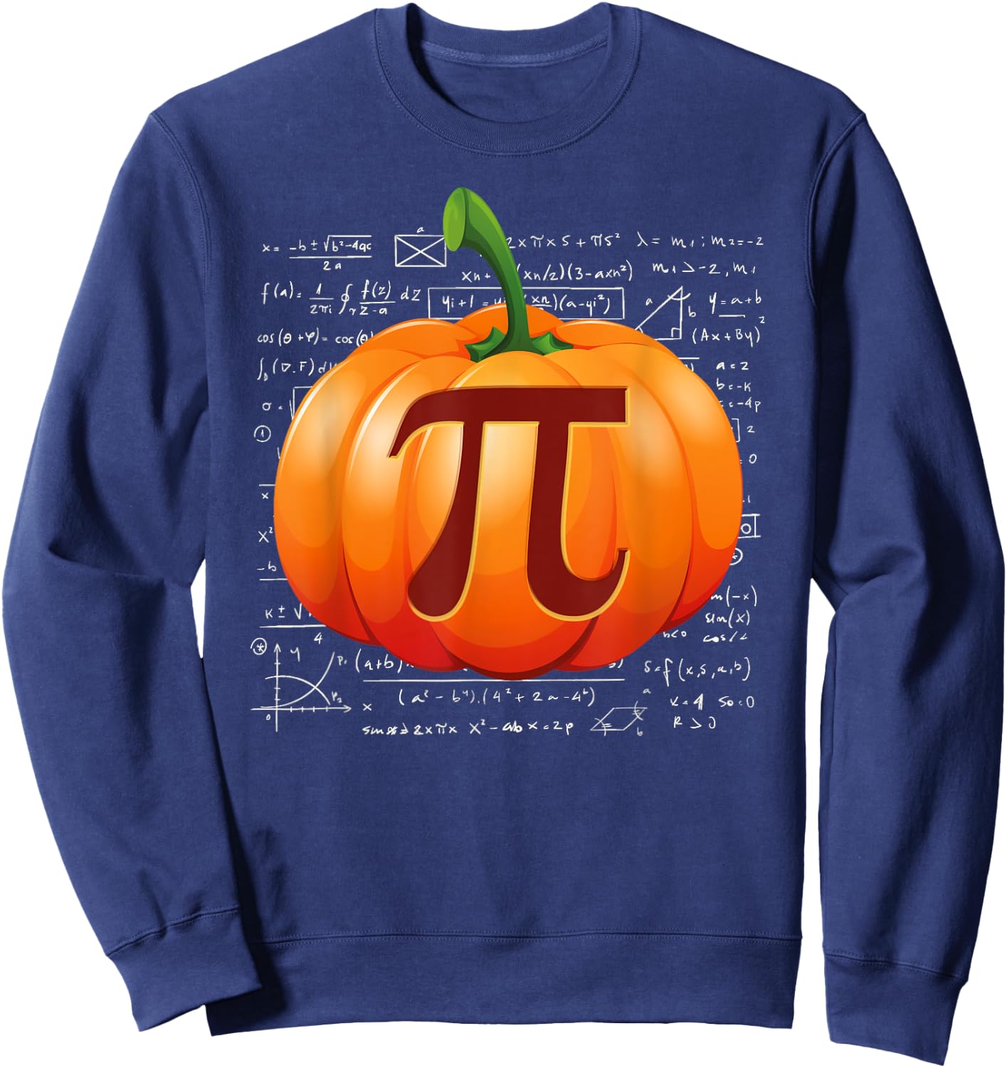 Pumpkin Pie Math I Funny Halloween Thanksgiving Pi Day Sweatshirt - Sweatshirt | Navy
