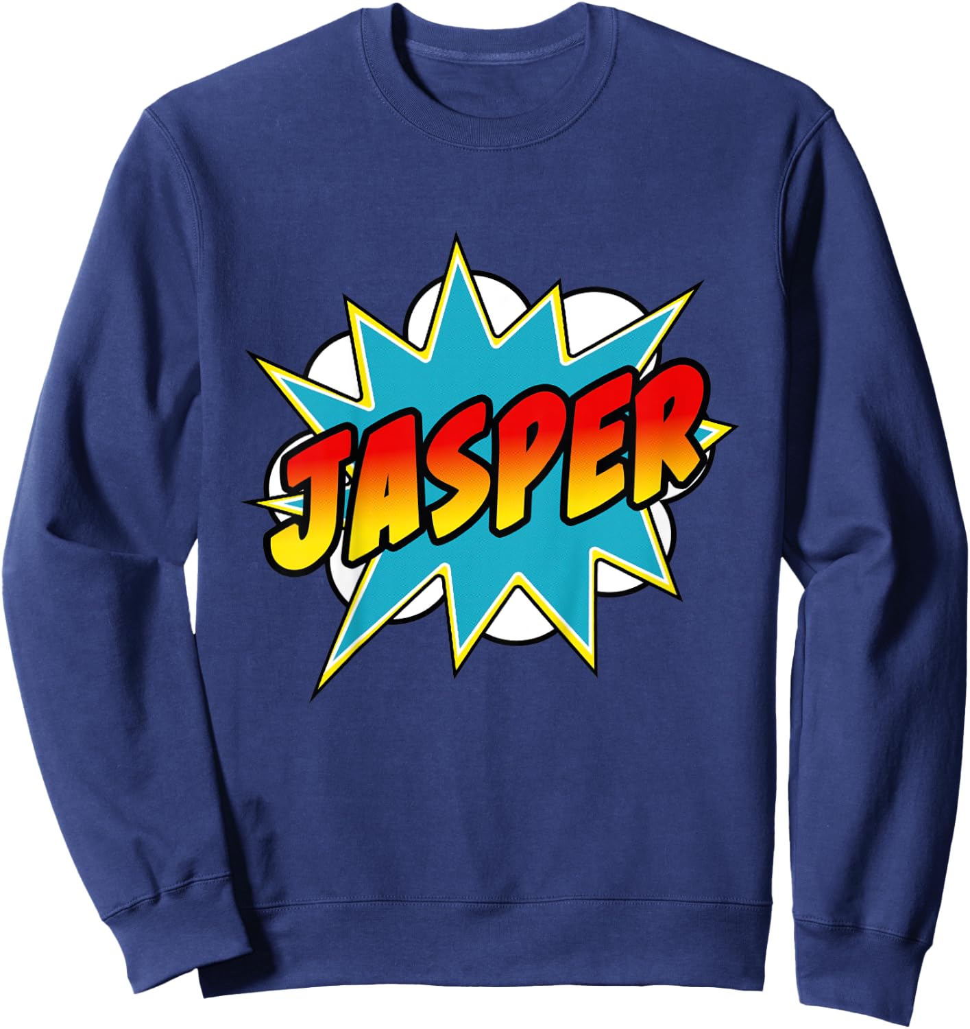 Kids Boys Jasper Name Comic Book Superhero Sweatshirt - Sweatshirt | Navy