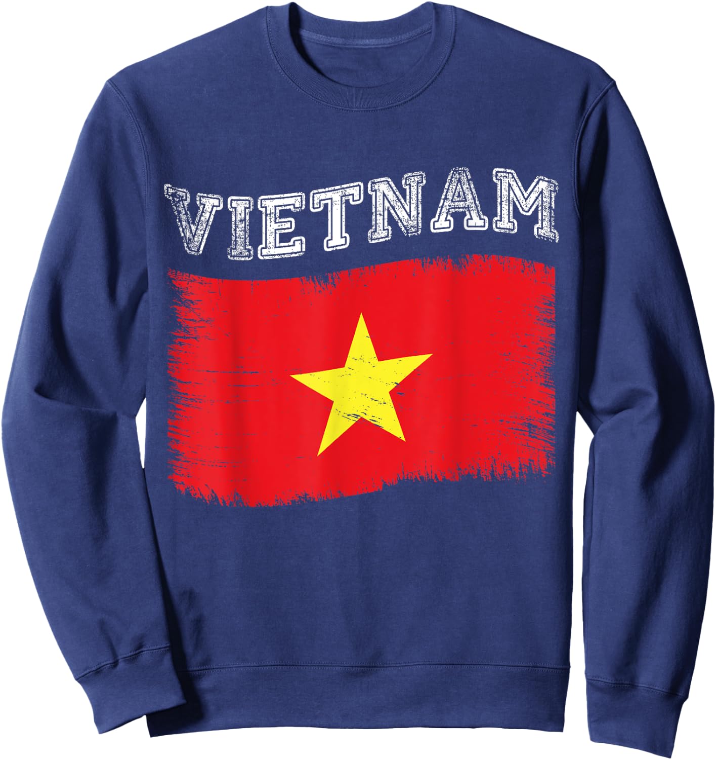 Vietnamese Flag Tourist Holiday Destination Vietnam Flag Sweatshirt - Sweatshirt | Navy