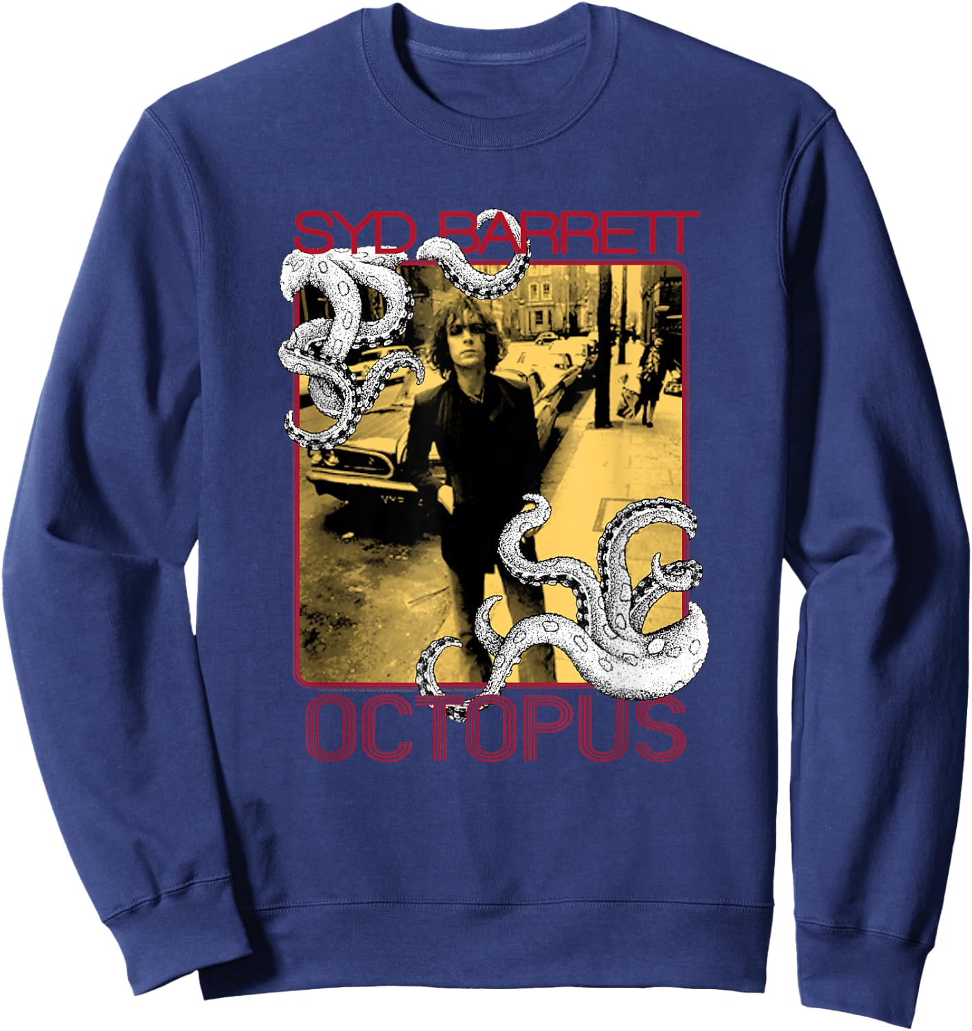 Syd Barrett -Adults Black Cotton 100% Small Classic Fit Short Sleeve Graphic Sweatshirt - Sweatshirt | Navy