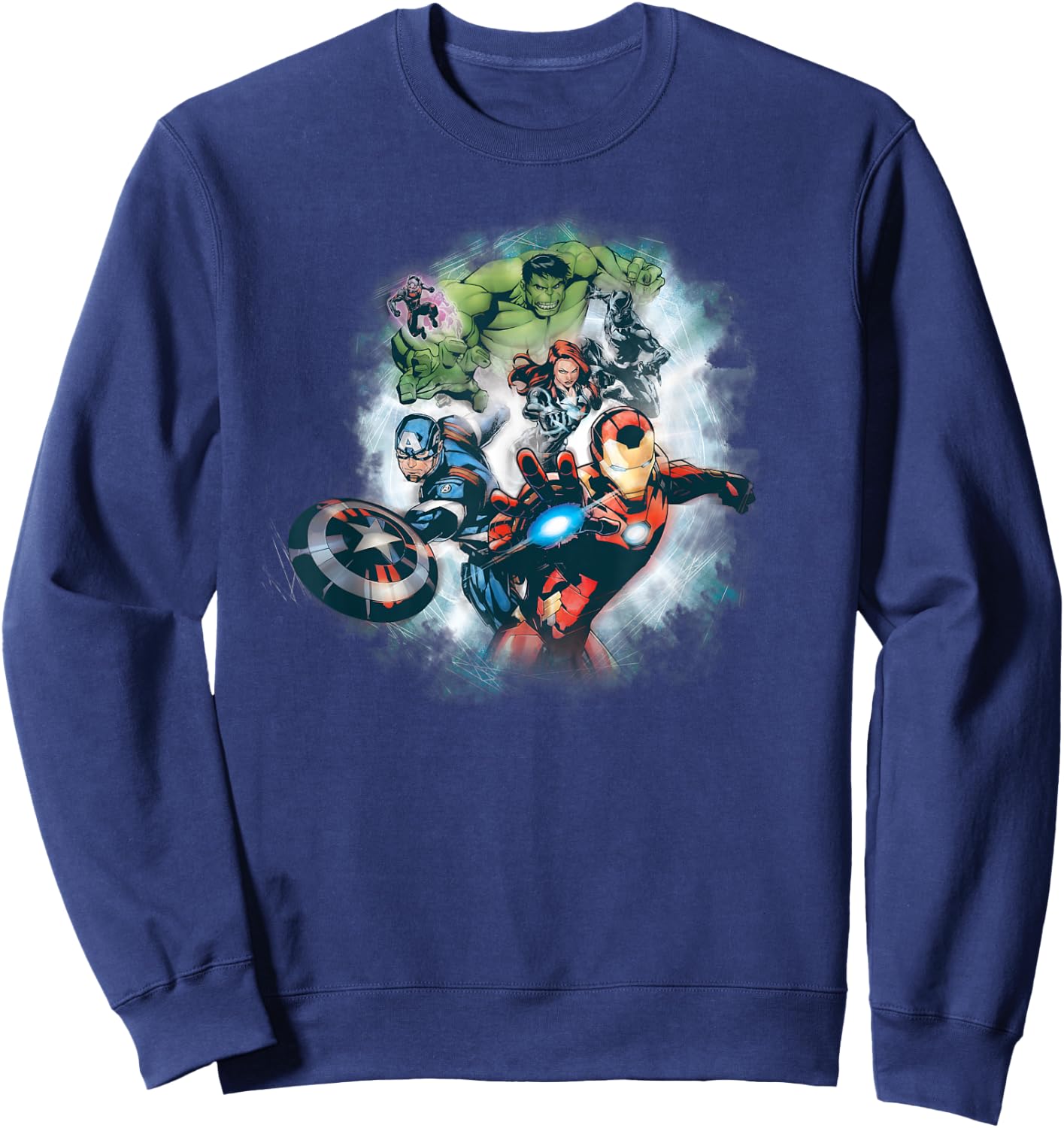 Marvel Avengers Assemble Team Full Color Sweatshirt - Sweatshirt | Navy