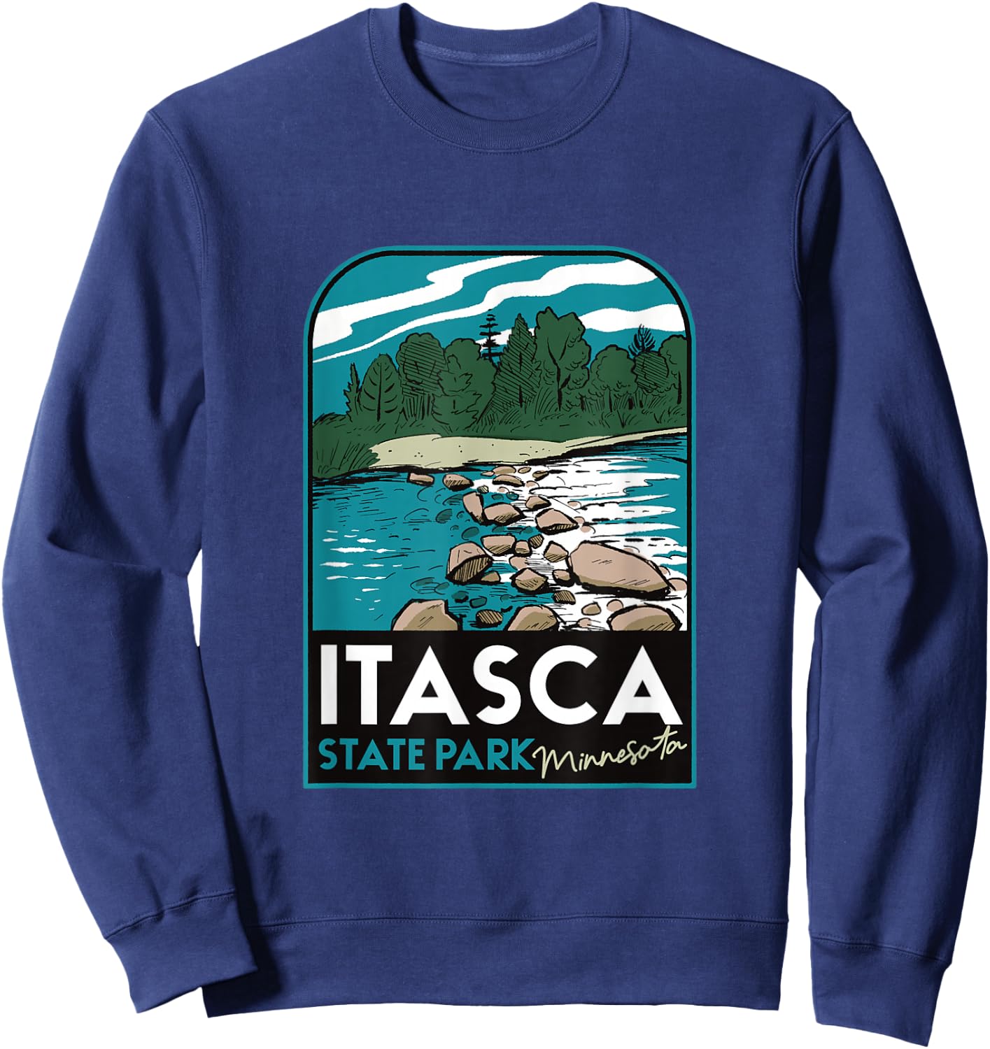 Itasca State Park MN Badge Sweatshirt - Sweatshirt | Navy