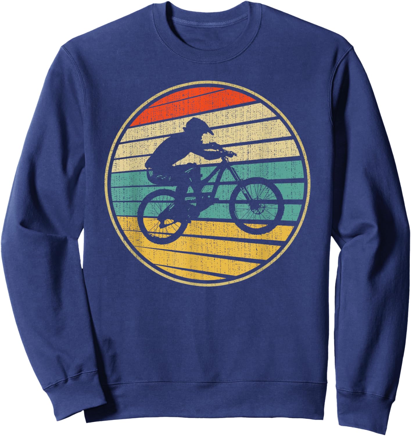 Vintage BMX Rider Retro Bike Bicycle Stunt Racing 70s 80s Sweatshirt - Sweatshirt | Navy