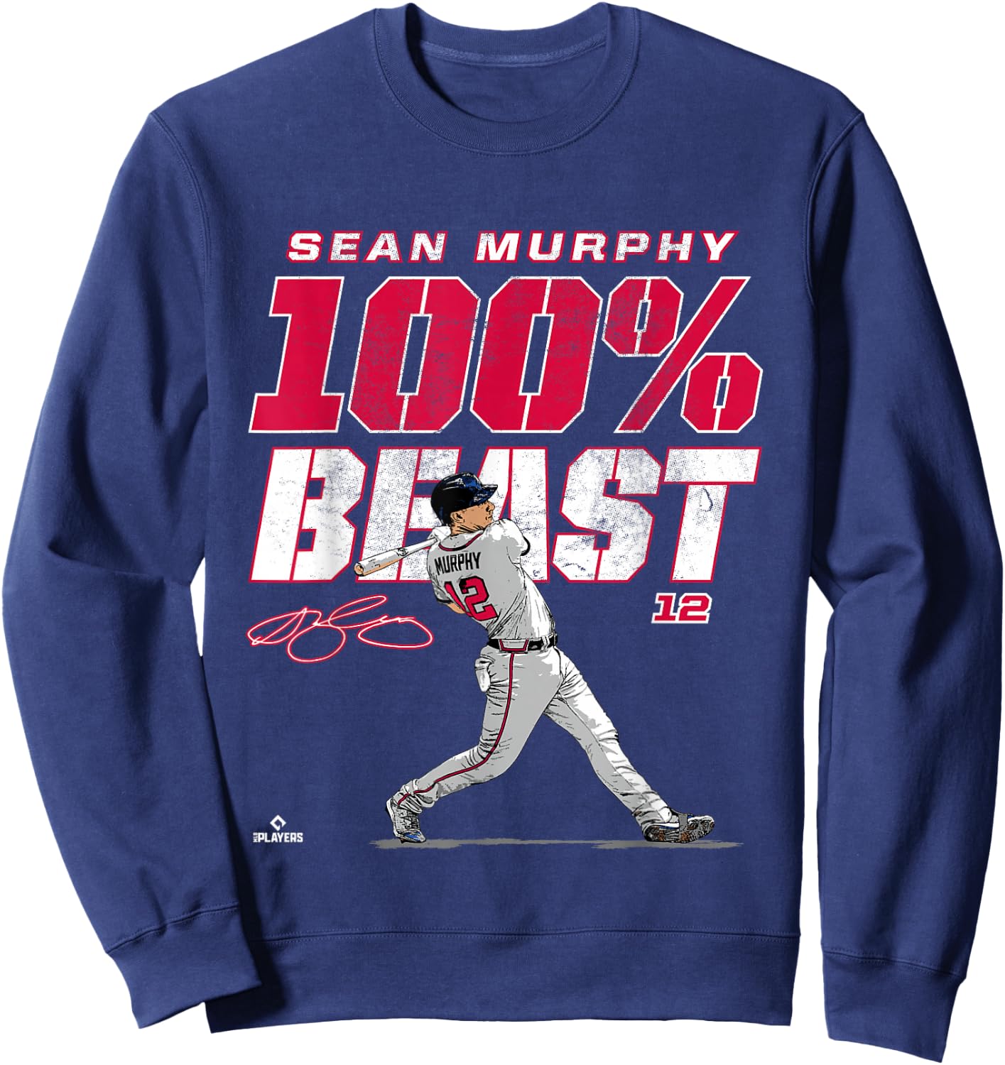 100% Beast Sean Murphy Atlanta MLBPA Sweatshirt - Sweatshirt | Navy