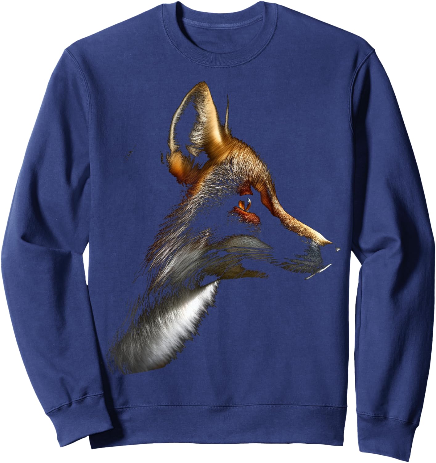 Fox Art - Animal Artwork Fox Sweatshirt - Sweatshirt | Navy