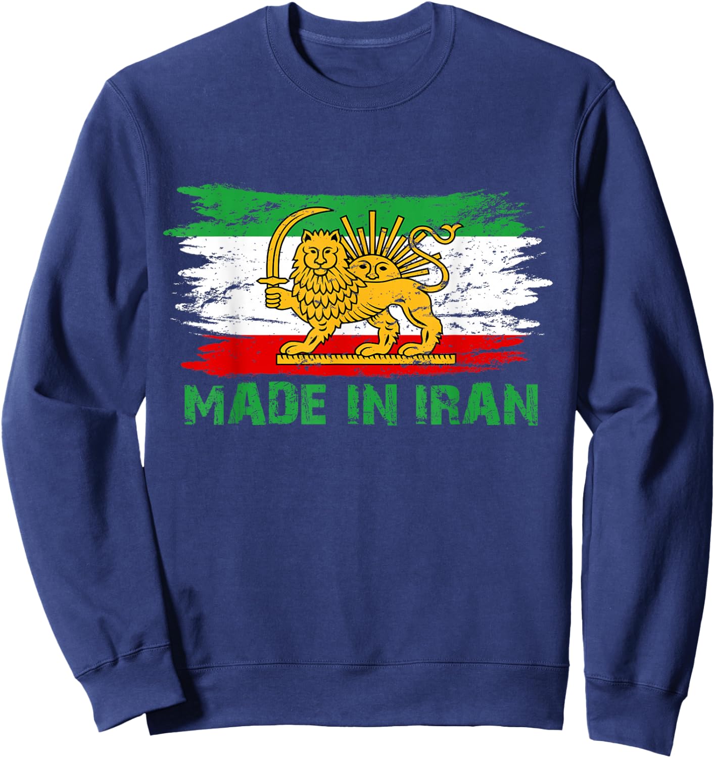 Iran and Iranian Flag Lion Persian Sweatshirt - Sweatshirt | Navy
