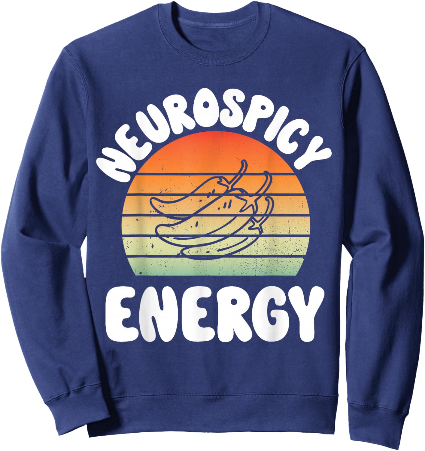 Neurospicy Energy Neurodivergence ADD Autism Aspergers ADHD Sweatshirt - Sweatshirt | Navy