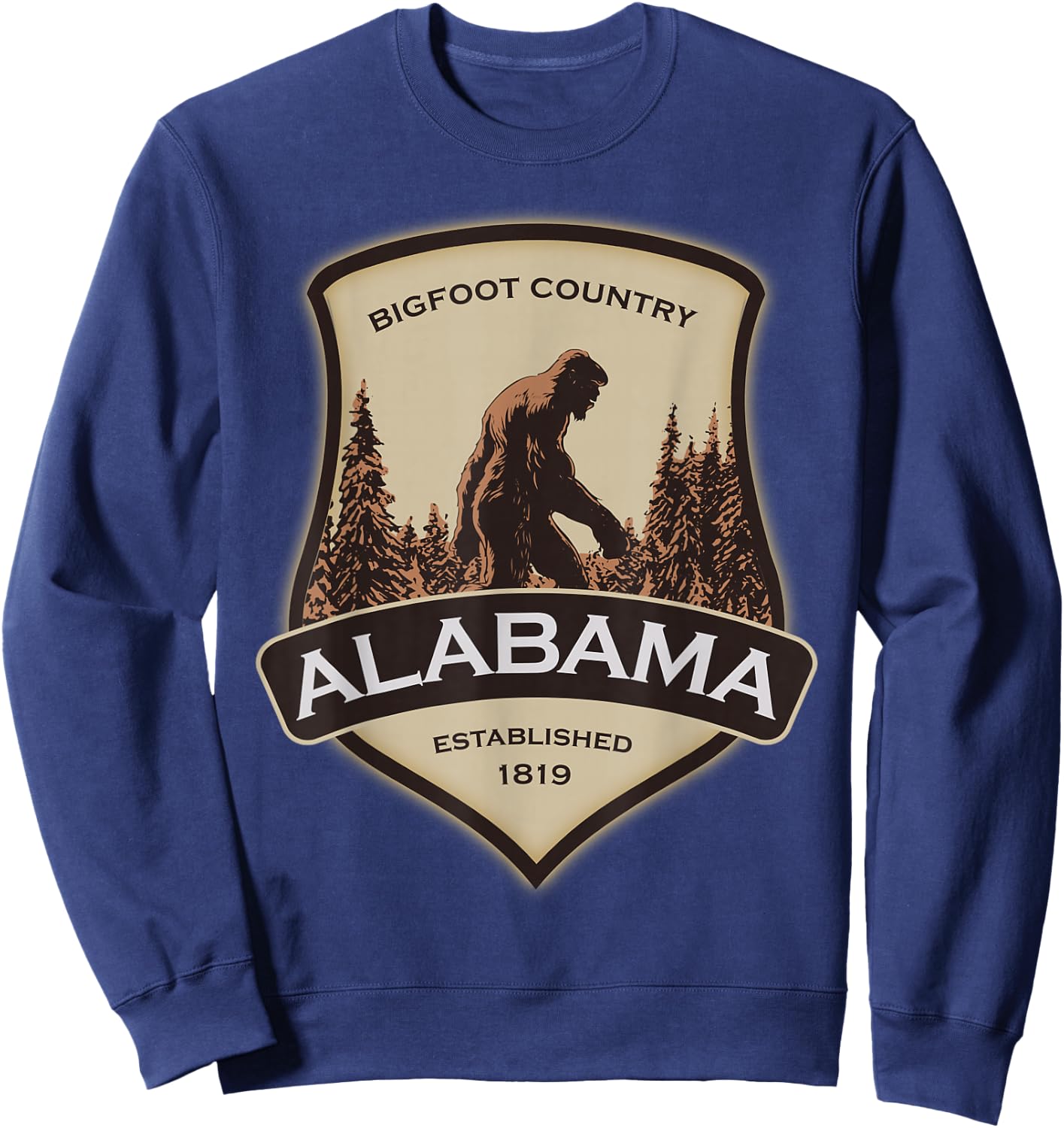 Alabama and a Bigfoot, or a Sasquatch Sweatshirt - Sweatshirt | Navy