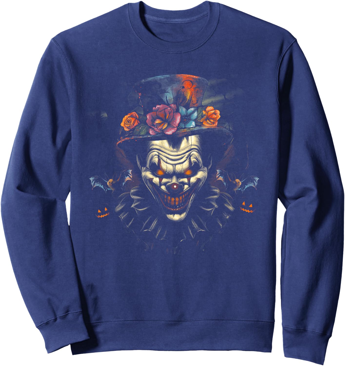 Halloween Scary Evil Clown Mask Horror Face Zombie Costume Sweatshirt - Sweatshirt | Navy