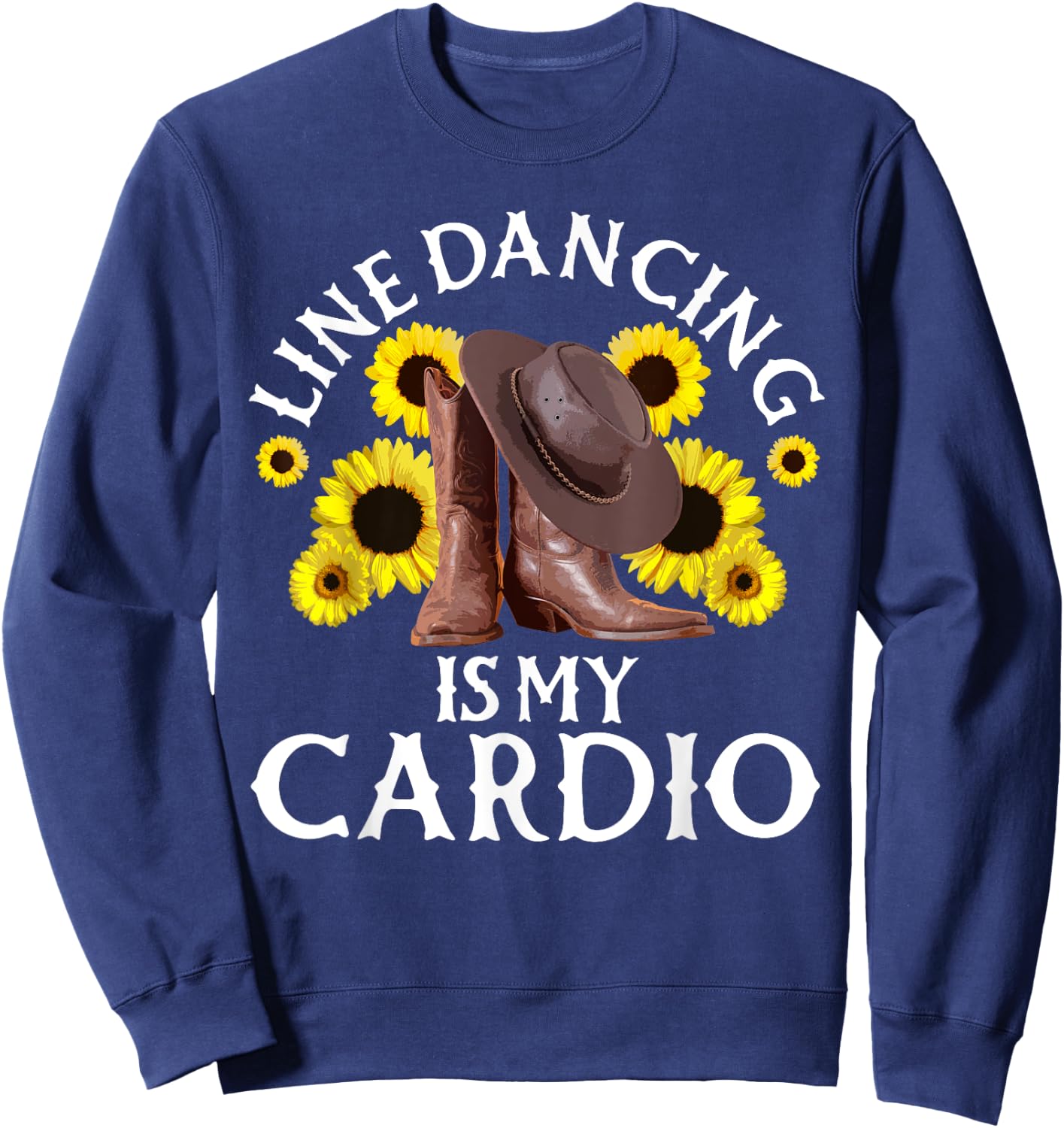 Line Dancing Art Men Country Dancing Rodeo Dancer Sweatshirt - Sweatshirt | Navy