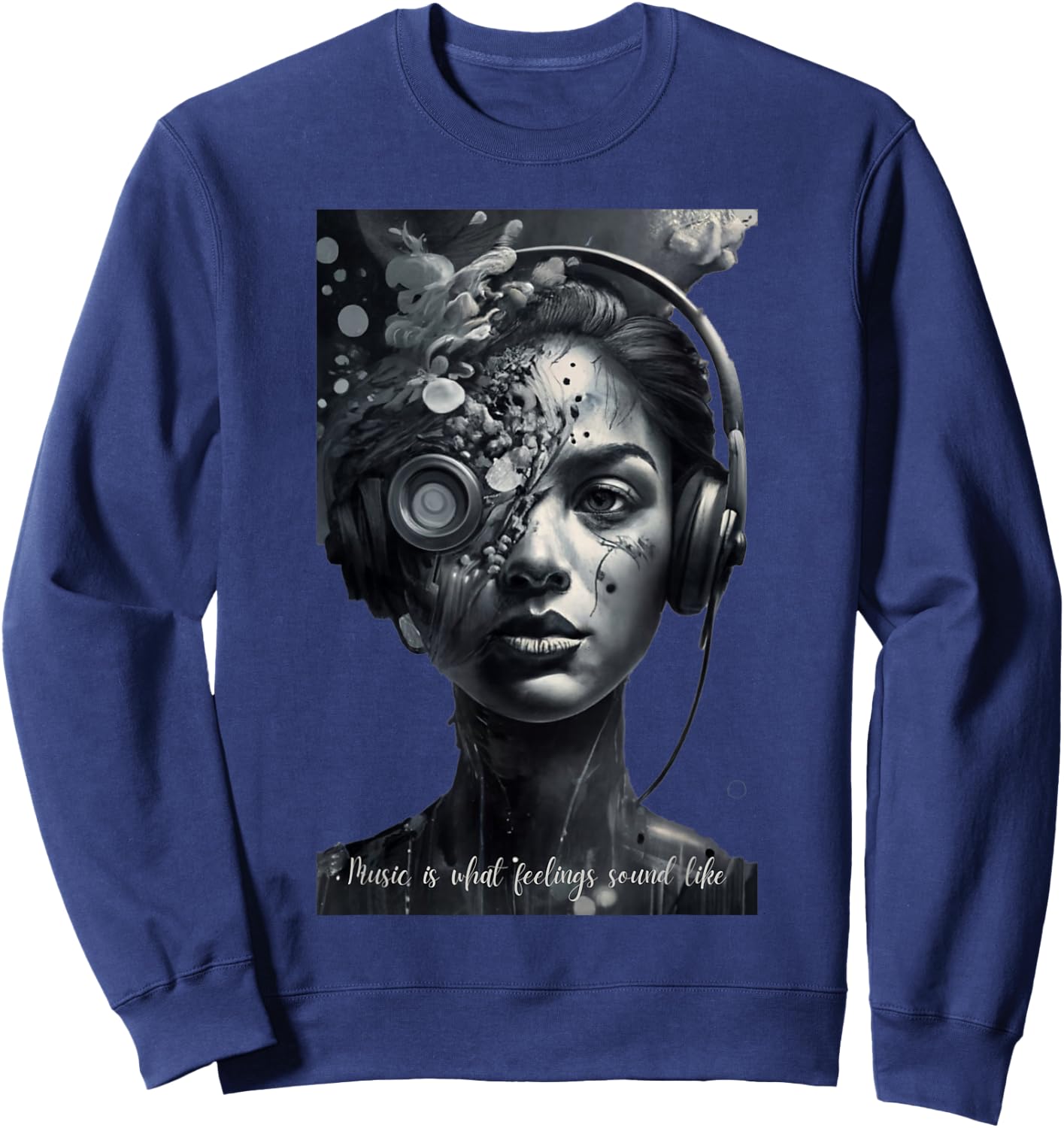 Music Is What Feelings Sound Like Sweatshirt - Sweatshirt | Navy