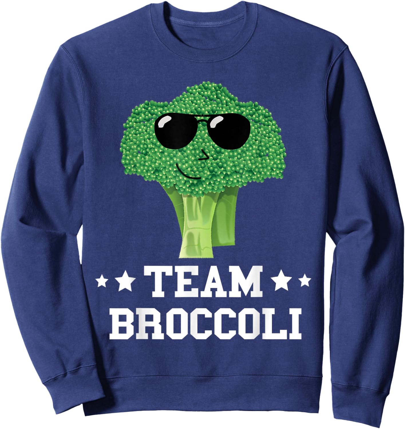 Team Broccoli Sunglass Vegan Green Vegetable Broccoli Lover Sweatshirt - Sweatshirt | Navy