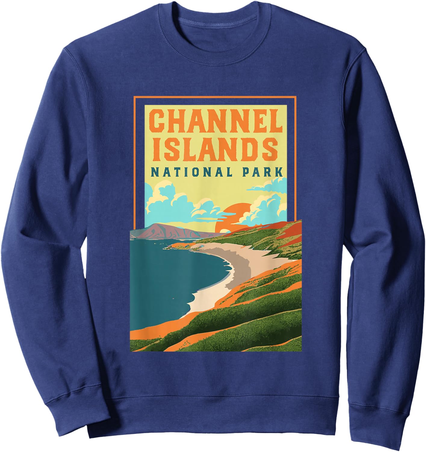 Channel Islands California WPA National Parks Poster Retro Sweatshirt - Sweatshirt | Navy