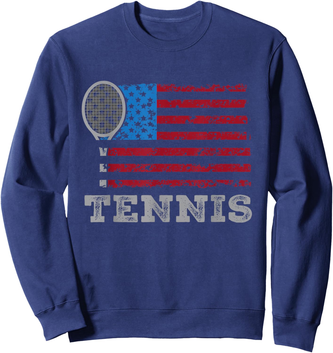 USA Flag Tennis US Tennis Lover Team Sport Sweatshirt - Sweatshirt | Navy