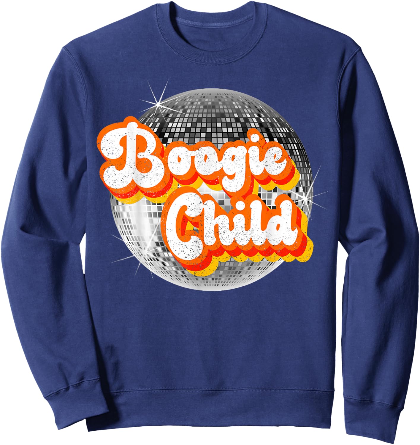 Funky Vintage Retro Disco Dancer 70s Boogie Child Party Time Sweatshirt - Sweatshirt | Navy