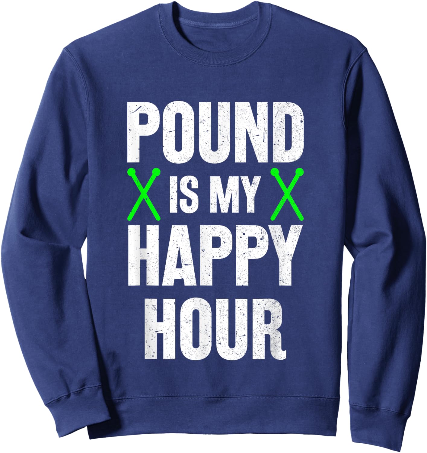 Pound Fitness Pound is My Happy Hour Workout Sweatshirt - Sweatshirt | Navy