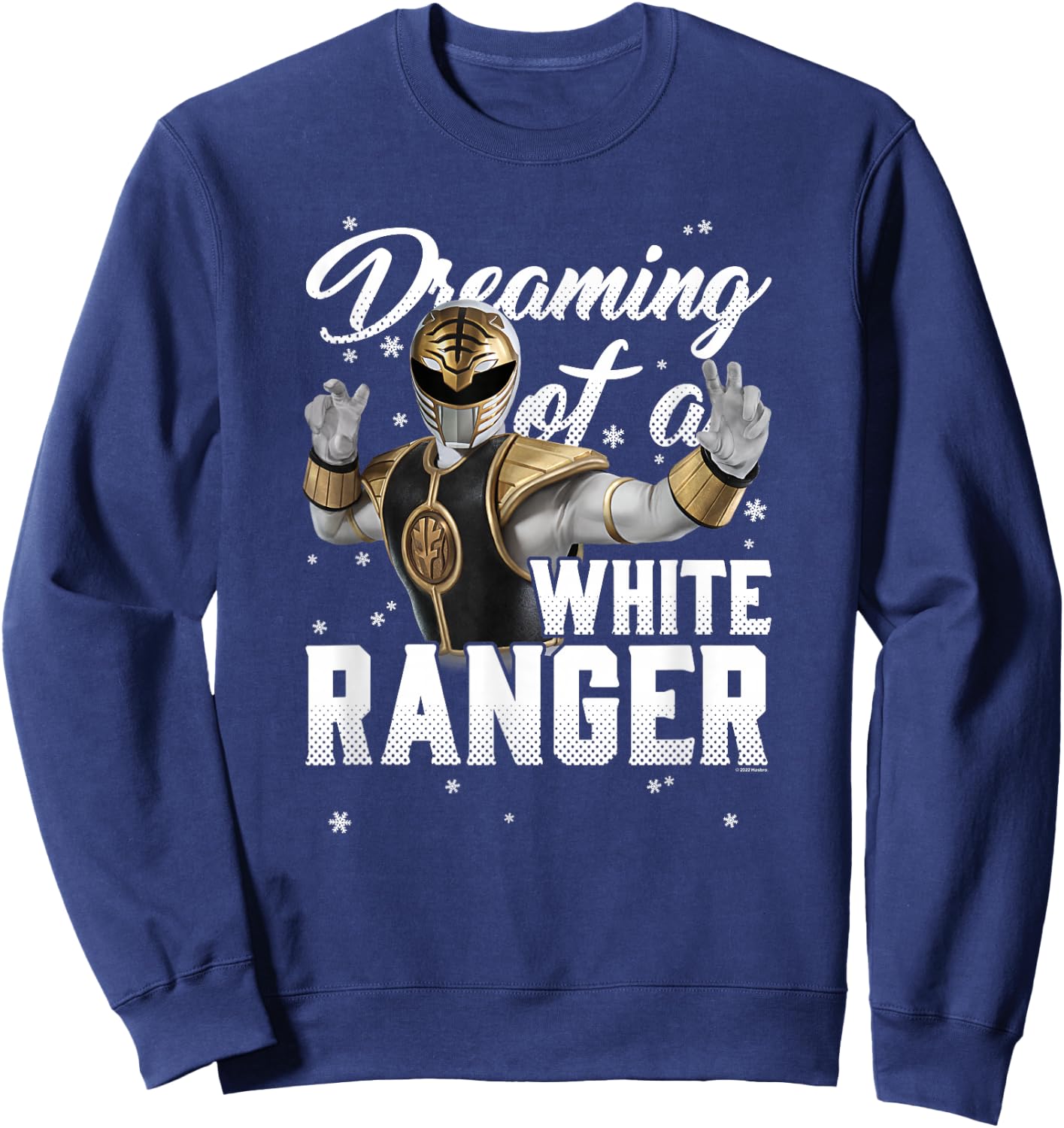 Power Rangers Christmas Dreaming of A White Ranger Sweatshirt - Sweatshirt | Navy
