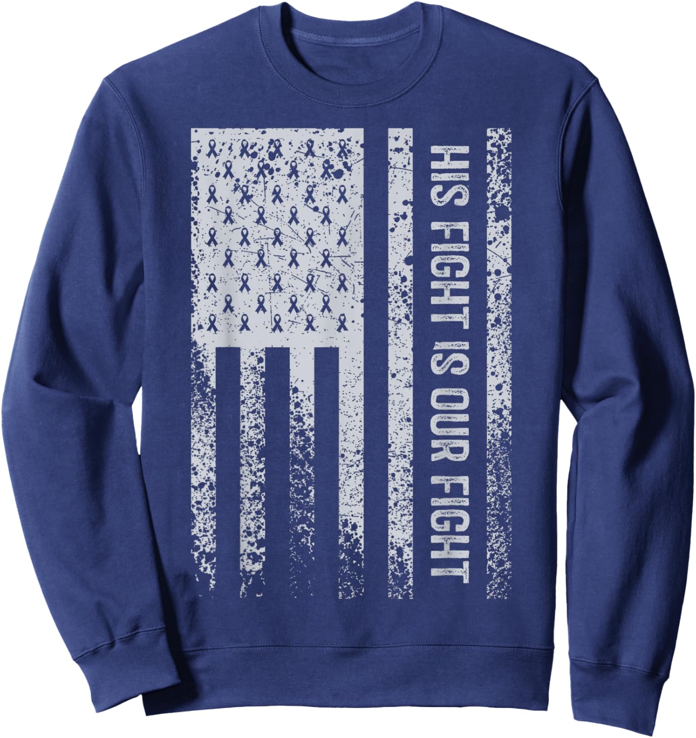 His Fight Is Our Fight Parkinsons Disease Awareness Sweatshirt - Sweatshirt | Navy