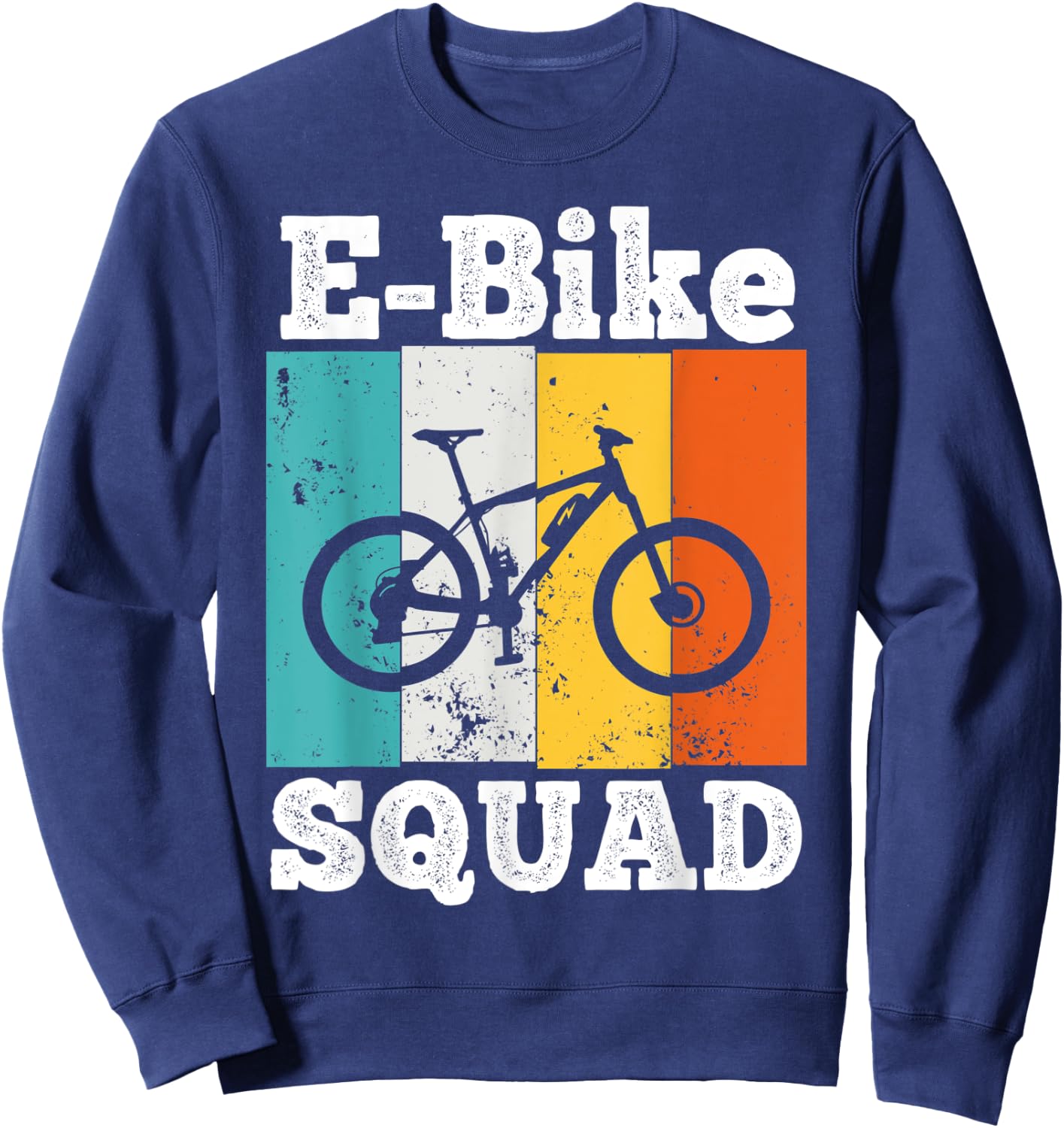 E-Bike Squad Shirt EBike Team E-Biking Retro E-Bike Sweatshirt - Sweatshirt | Navy
