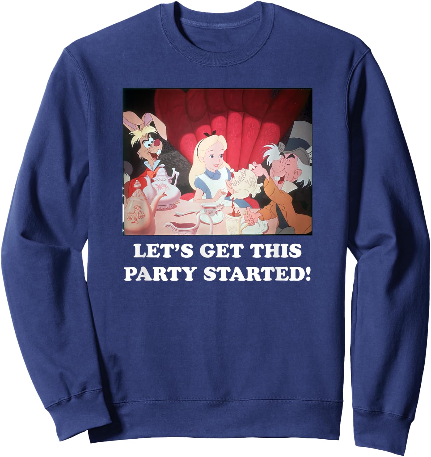 Disney Alice in Wonderland Mad Hatter Tea Party Panel Sweatshirt - Sweatshirt | Navy
