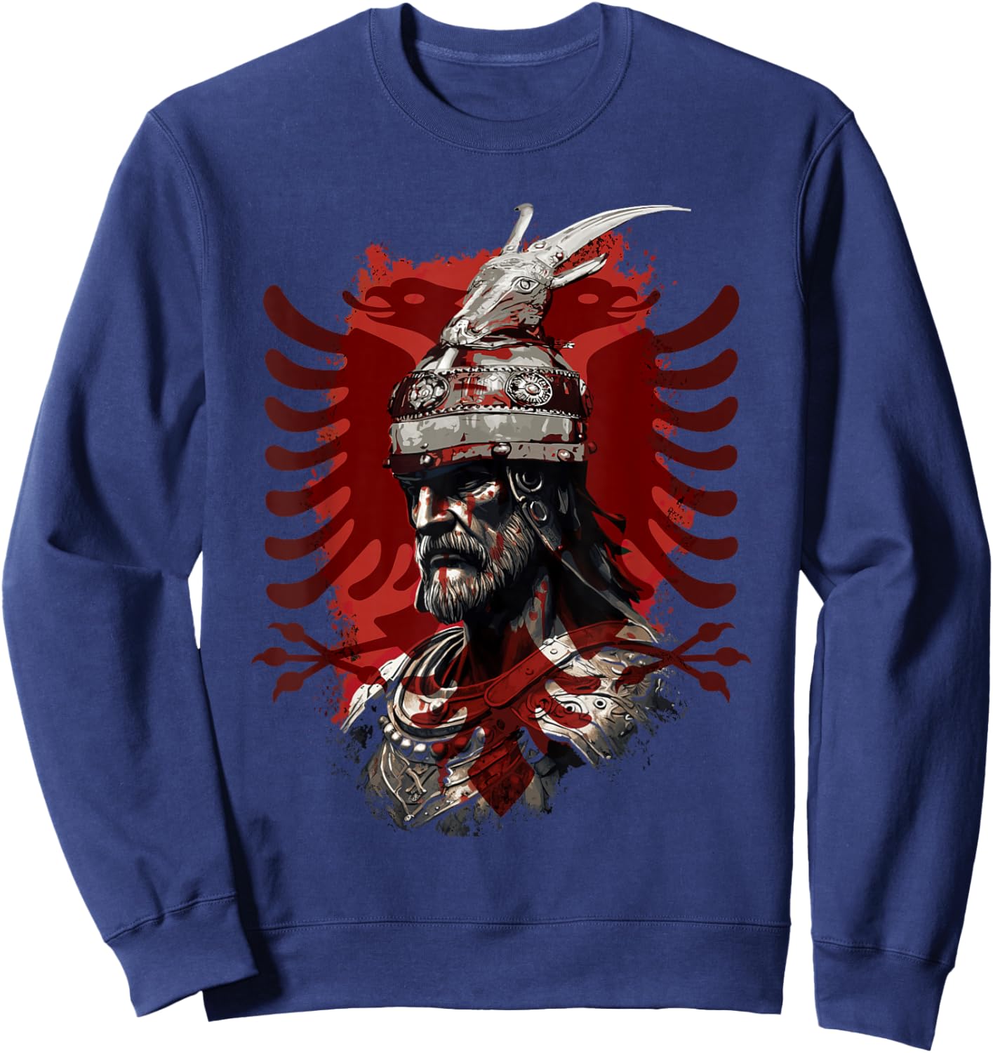 Skanderbeg Albanian National Hero Eagle Kosovo Albanian Sweatshirt - Sweatshirt | Navy
