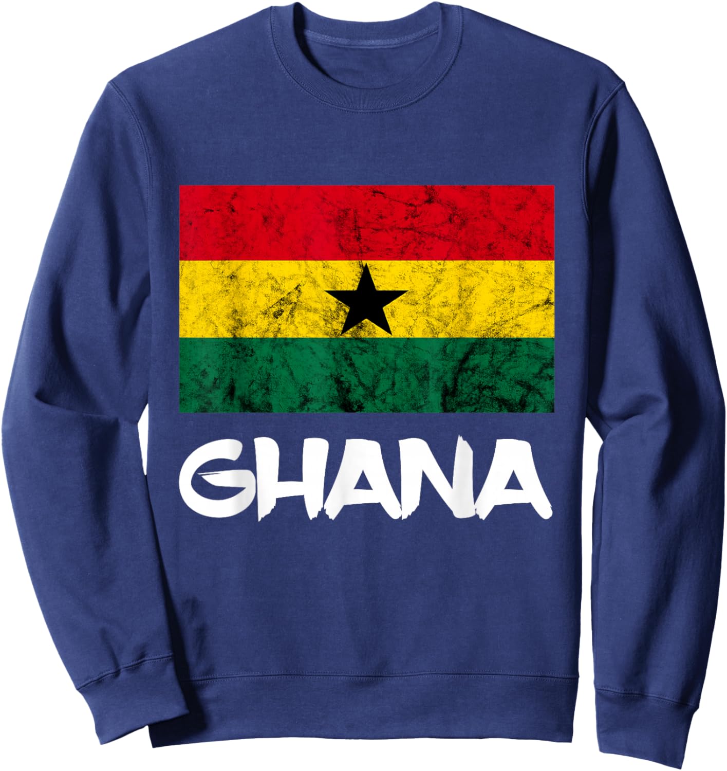 Ghana Vintage Ghanese Flag Africa Ghanese Roots Ghana Flag Sweatshirt - Sweatshirt | Navy