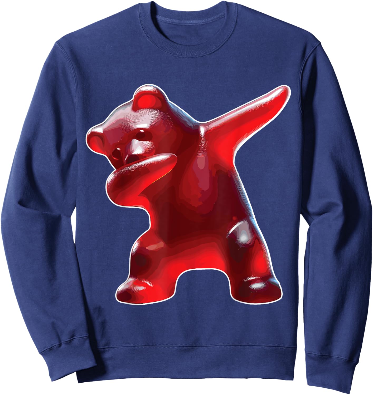 Gummy Bear, Red Gummy Bear, Dabbing Gummy Bear Sweatshirt - Sweatshirt | Navy
