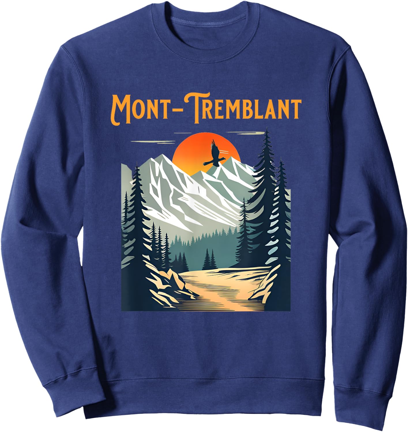 Vintage Mont-Tremblant Souvenir Hiking Sweatshirt - Sweatshirt | Navy