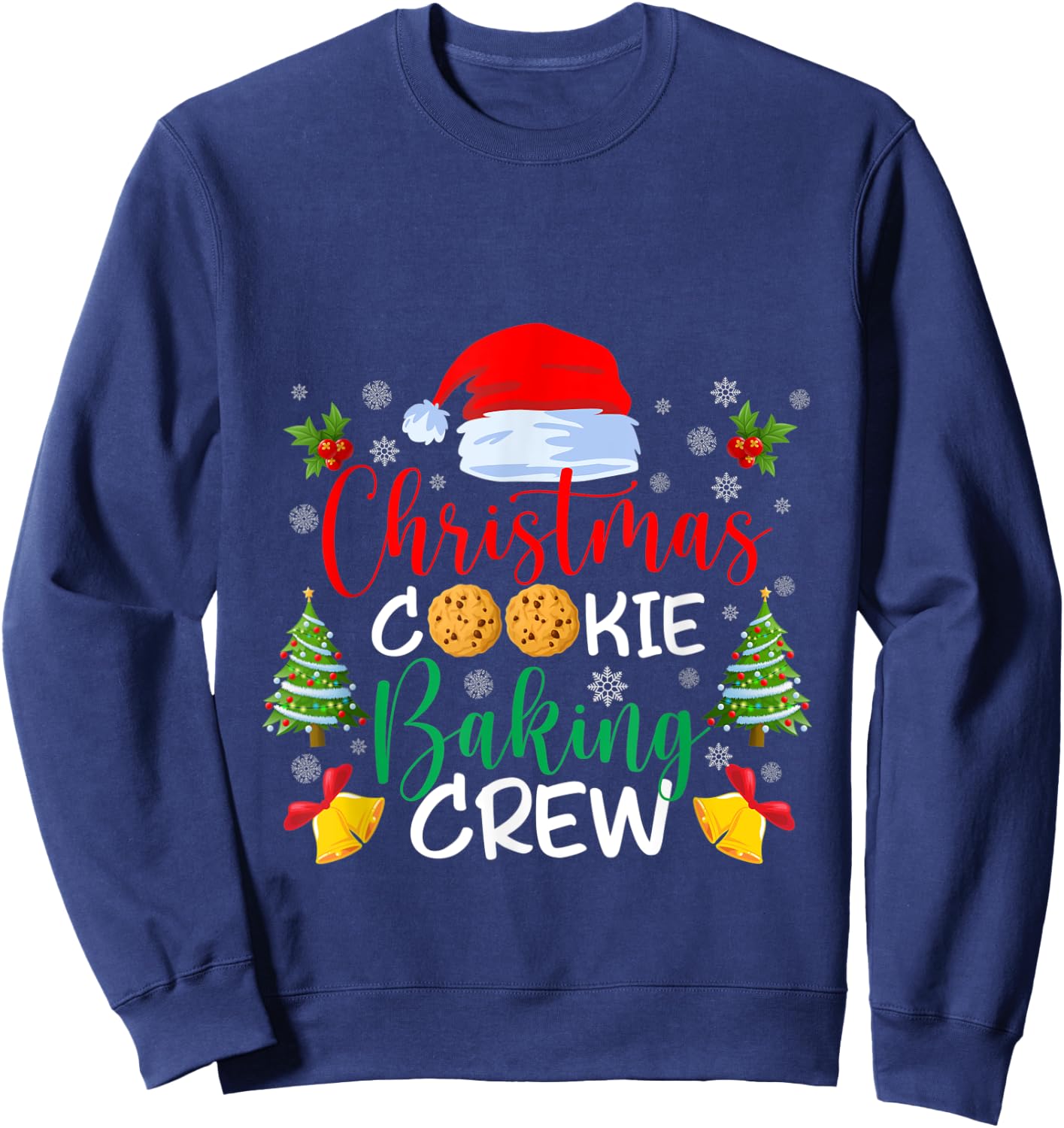 Christmas Cookie Baking Crew Funny christmas Holiday cookie Sweatshirt - Sweatshirt | Navy