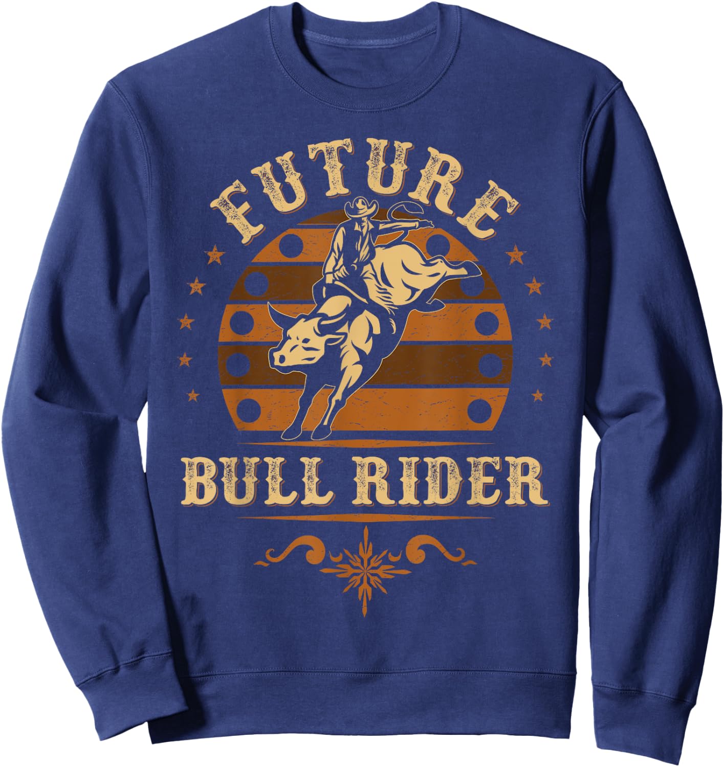 Future Bull Rider Boys Kids Rodeo Bull Riding Vintage Cowboy Sweatshirt - Sweatshirt | Navy
