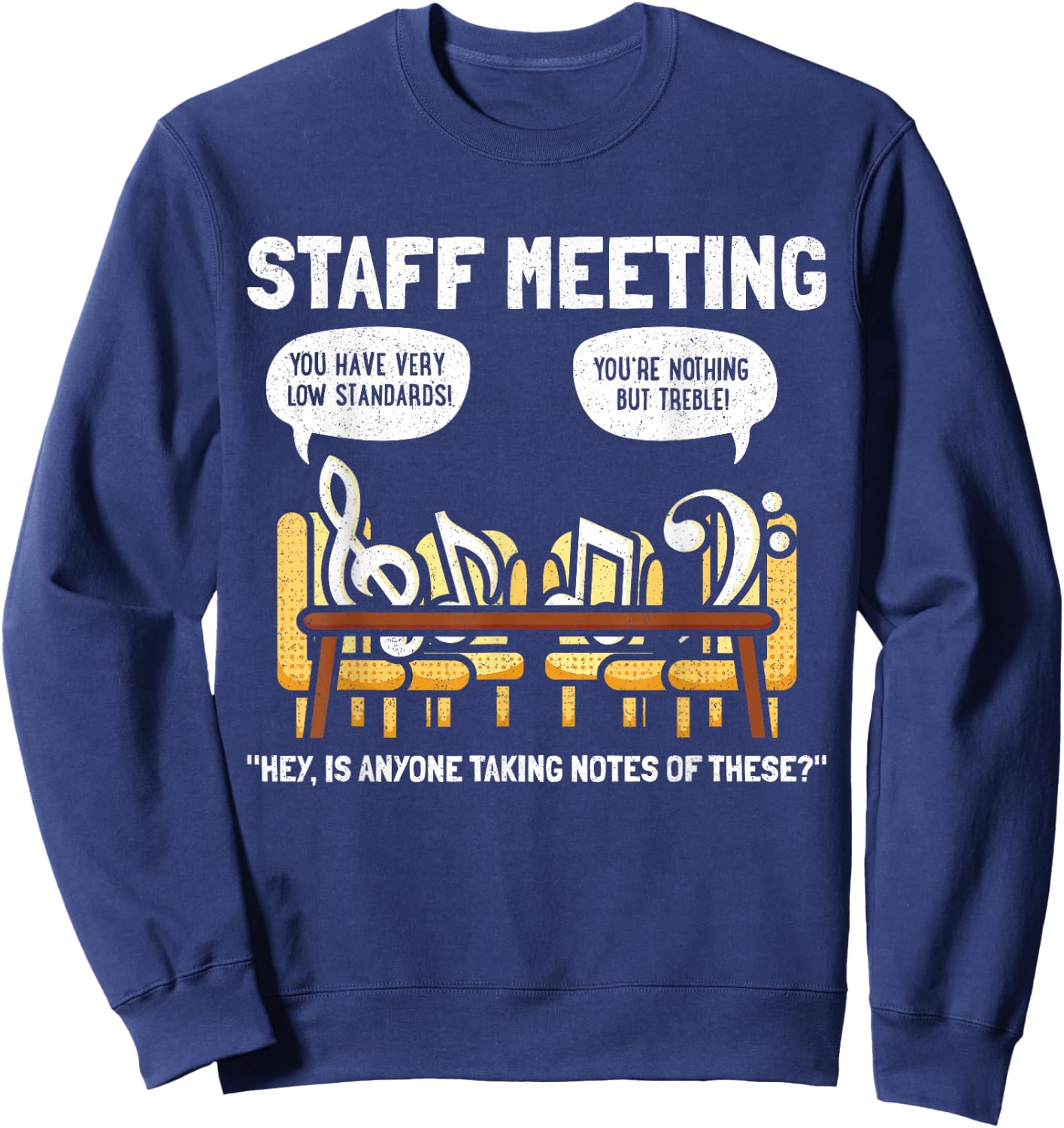 Music Theory Musician Music Teacher Funny Musical Notes Women Girls Kids Sweatshirt - Sweatshirt | Navy