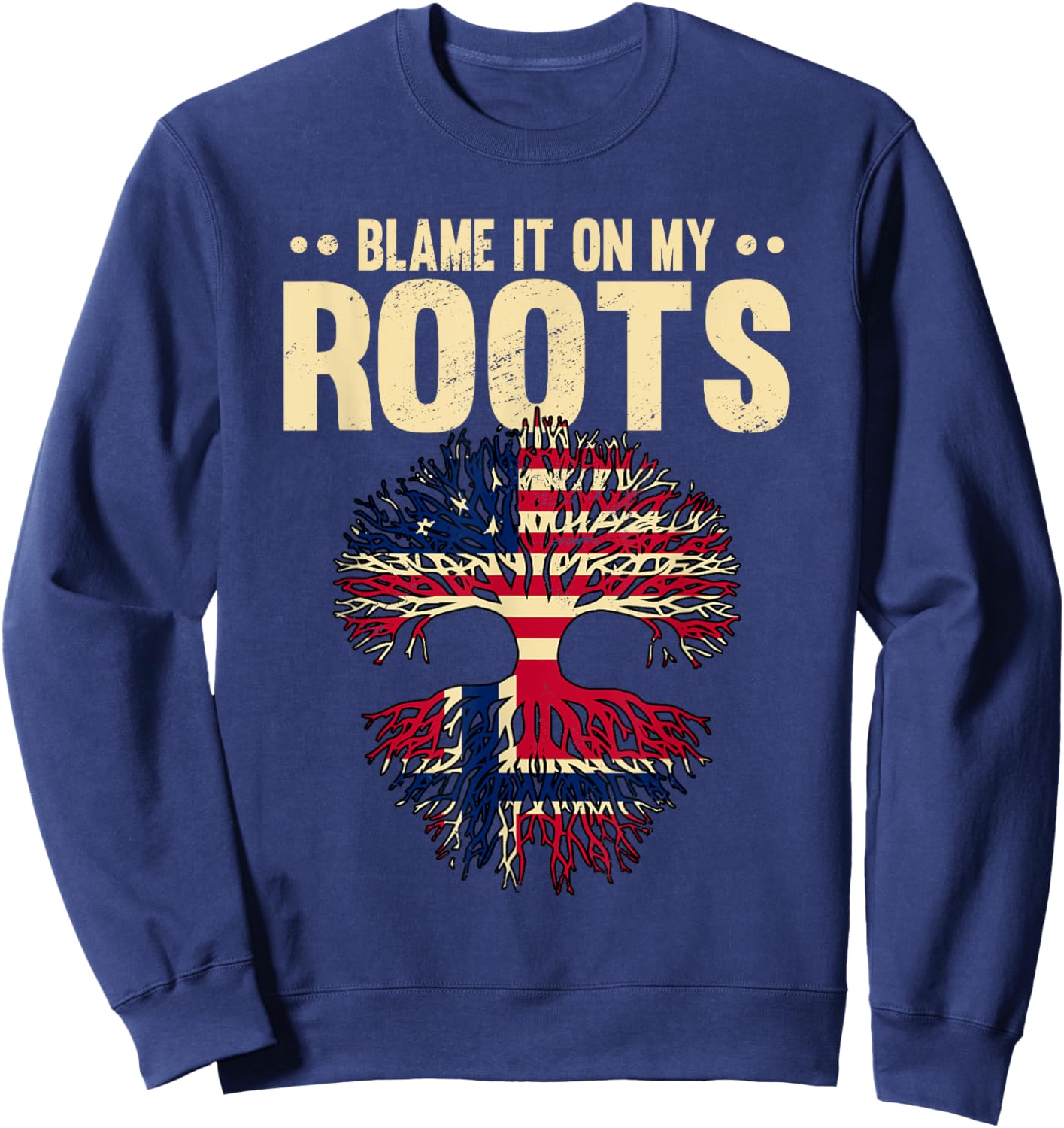 Blame It On My Roots American Heritage Norwegian Roots Sweatshirt - Sweatshirt | Navy