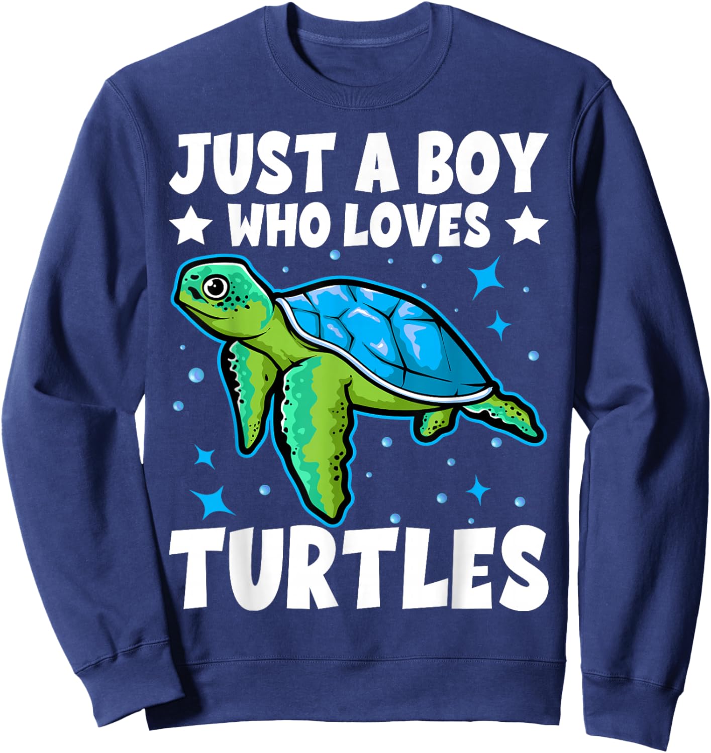 Just A Boy Who Loves Turtles Lover Gifts Sea Ocean Turtle Sweatshirt - Sweatshirt | Navy